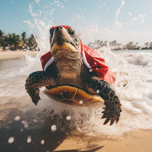 A turtle in a rush for christmas