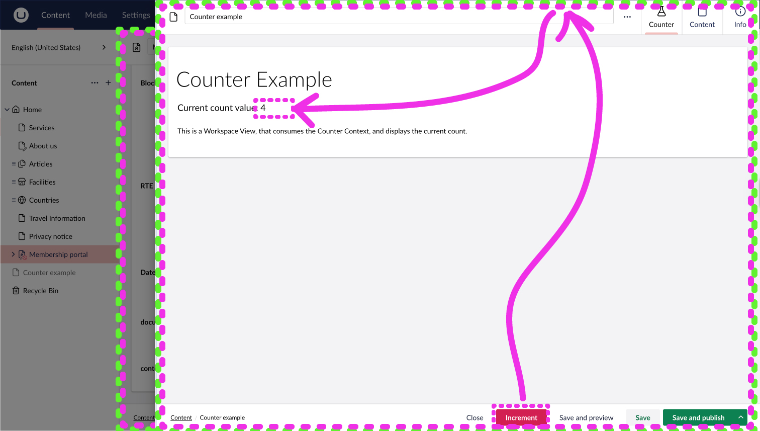 Showing two Workspaces open simultaneously on top of each other. To exemplify how Workspace Contexts are individually related to their specific Workspace.