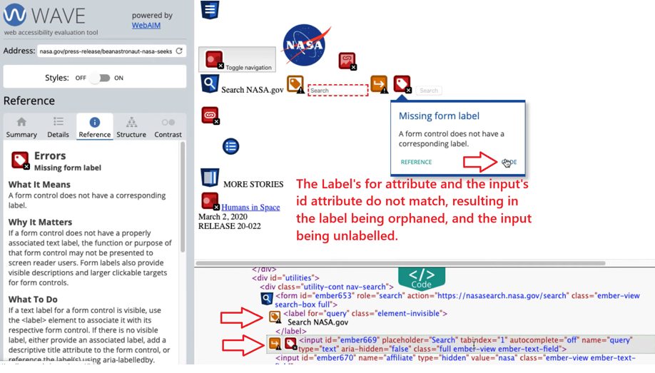 WAVE Web Accessibility Evaluation Tool Reference Section