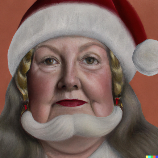 Hyperrealism portrait of Santa's wife